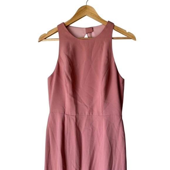 New York Dressy Group Diamond Cutout Back Trumpet Gown, Front Slit, Rose - Picture 8 of 16